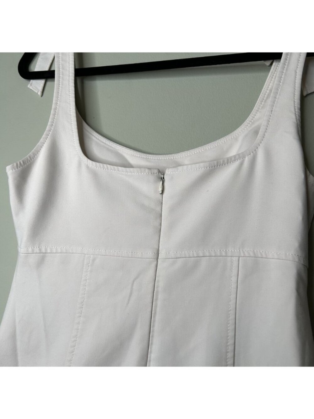 Likely Ellery White Tie Shoulder Ruffle Hem Midi Dress Women's Size 10 - Picture 6 of 8
